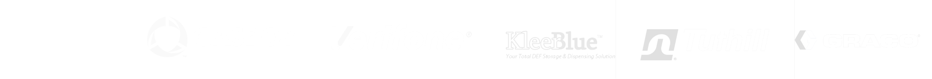 Gas station related brands - Wayne, Gasboy, Verifone, KleenBlue, Tuthill, Graco